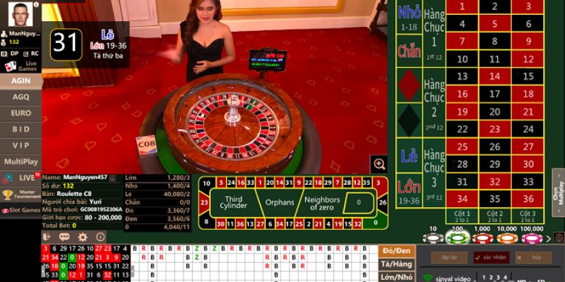 Sảnh Roulette kịch tính, hấp dẫn